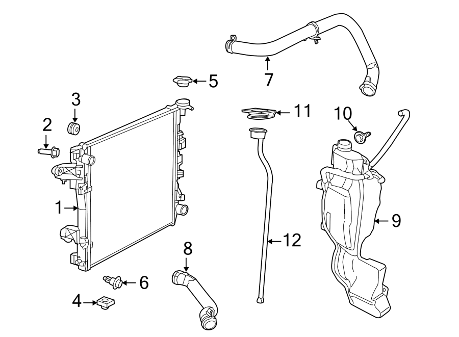 Diagram RADIATOR & COMPONENTS. for your 2008 Dodge Ram 1500   