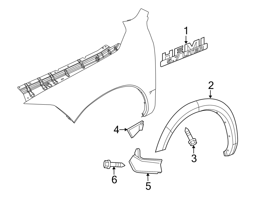 Diagram FENDER. EXTERIOR TRIM. for your 2011 Chrysler 200   