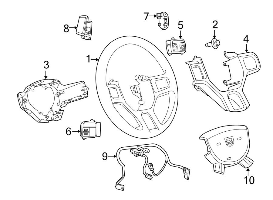 Diagram STEERING WHEEL & TRIM. for your 2018 Ram 1500 3.0L EcoDiesel V6 DIESEL A/T 4WD SLT Standard Cab Pickup Fleetside 