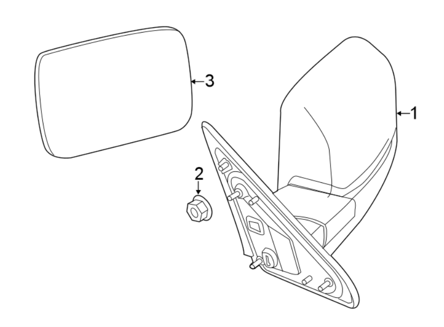 Diagram FRONT DOOR. OUTSIDE MIRRORS. for your 2012 Ram 2500   