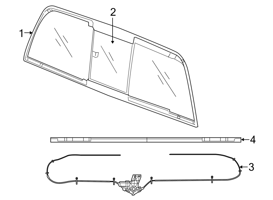 Diagram BACK GLASS. for your Ram 1500 Classic  