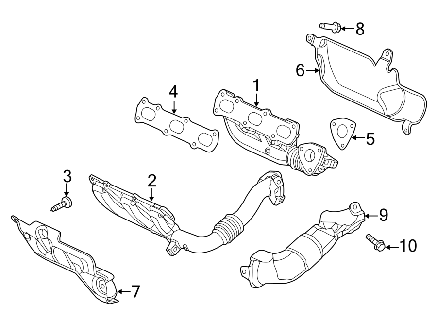 Diagram EXHAUST SYSTEM. MANIFOLD. for your 2010 Jeep Grand Cherokee   