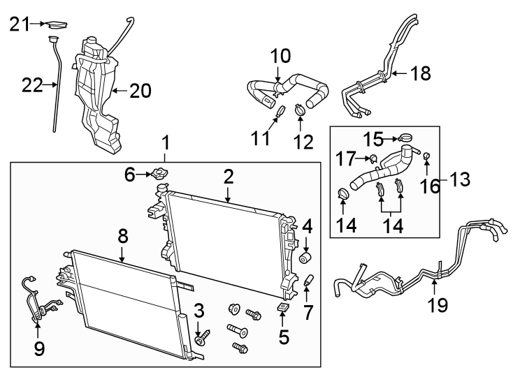 Diagram RADIATOR & COMPONENTS. for your 2004 Dodge Ram 1500   