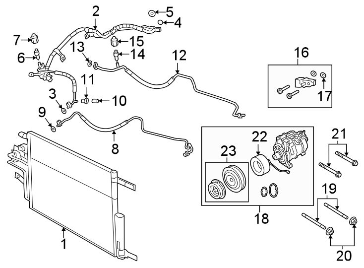 AIR CONDITIONER & HEATER. COMPRESSOR & LINES. CONDENSER. Diagram