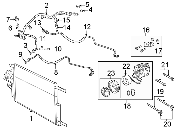 1Air conditioner & heater. Compressor & lines. Condenser.https://images.simplepart.com/images/parts/motor/fullsize/TM19113.png