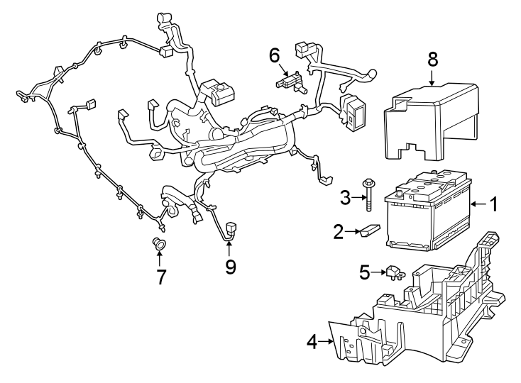 Diagram BATTERY. for your 2017 Dodge Charger 5.7L HEMI V8 A/T RWD Daytona Sedan 