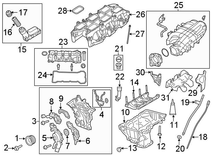 Diagram ENGINE PARTS. for your 2017 Ram ProMaster 3500 3.0L EcoDiesel DIESEL M/T Base Cutaway Van 