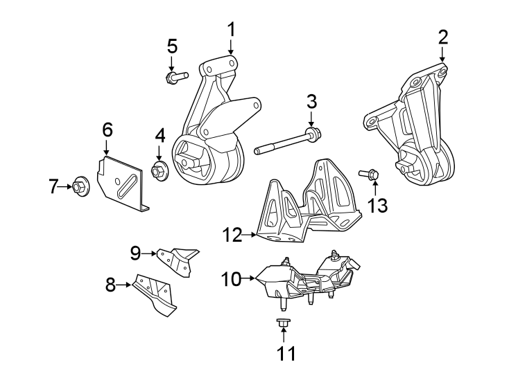 Diagram ENGINE & TRANS MOUNTING. for your 2019 Ram ProMaster 1500   