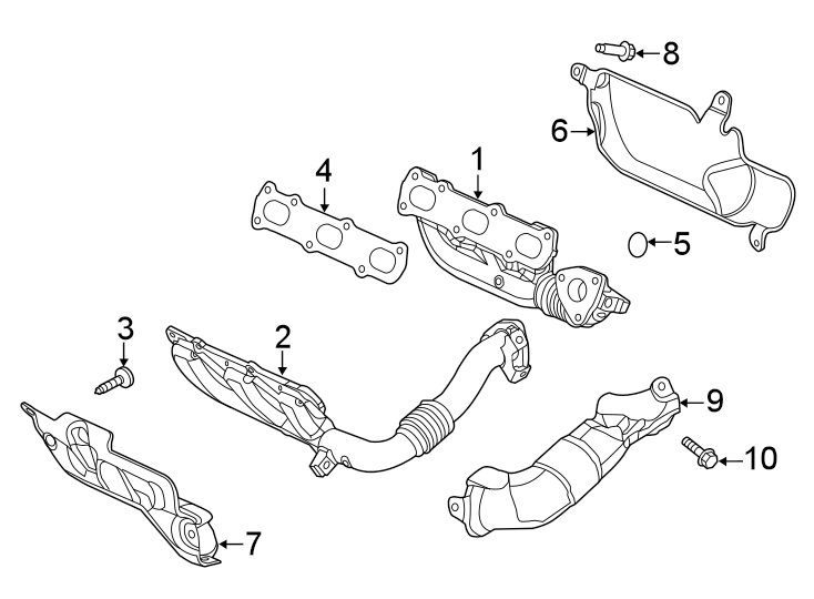 Diagram Exhaust system. Manifold. for your 2022 Jeep Grand Cherokee   