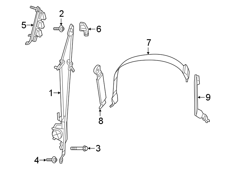 Diagram RESTRAINT SYSTEMS. FRONT SEAT BELTS. for your 2024 Ram 1500   