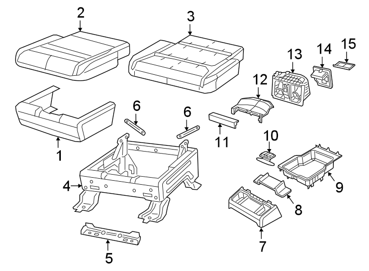 SEATS & TRACKS. FRONT SEAT COMPONENTS. Diagram