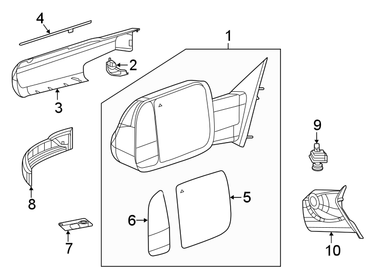 7Front door. Outside mirrors.https://images.simplepart.com/images/parts/motor/fullsize/TM19659.png