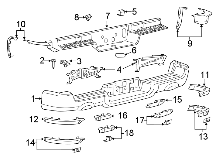 1REAR BUMPER. BUMPER & COMPONENTS.https://images.simplepart.com/images/parts/motor/fullsize/TM19780.png