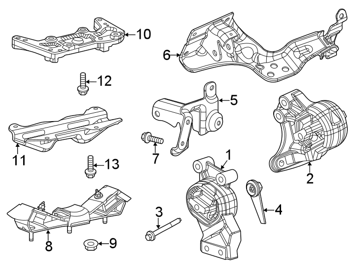 Diagram Engine & TRANS mounting. for your 2023 Ram ProMaster 1500   