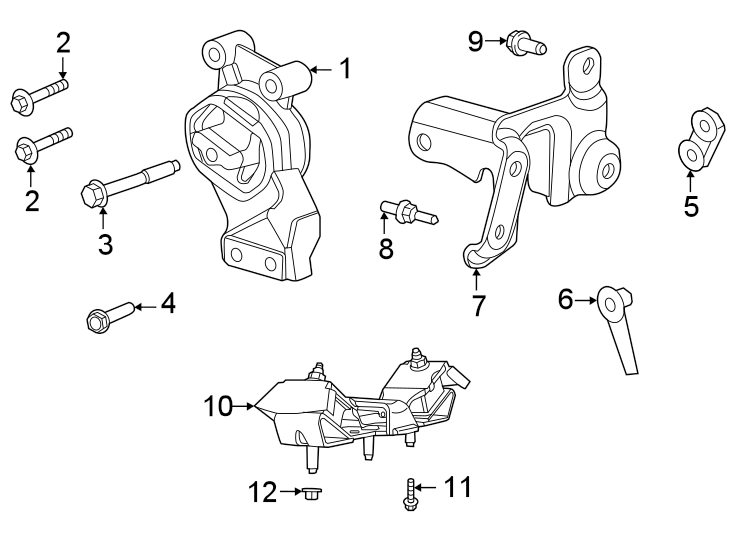 Diagram Engine & TRANS mounting. for your 2023 Ram ProMaster 1500   