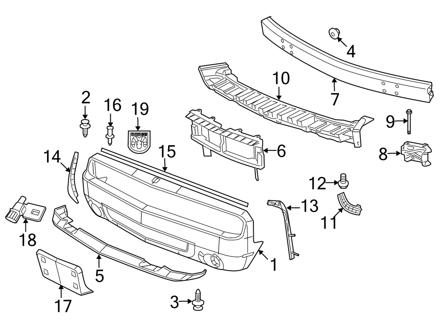 Diagram FRONT BUMPER. BUMPER & COMPONENTS. for your 2011 Chrysler 200   