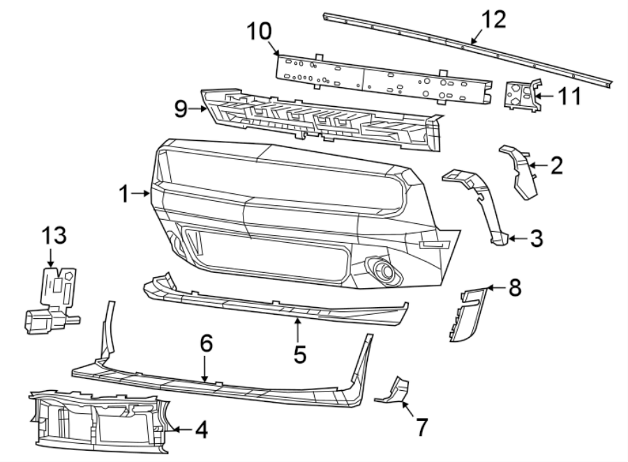 Diagram FRONT BUMPER. BUMPER & COMPONENTS. for your Dodge Challenger  