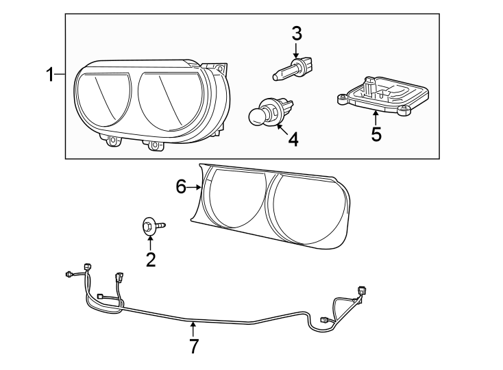 Diagram Front lamps. Headlamp components. for your 1994 Chrysler Concorde   