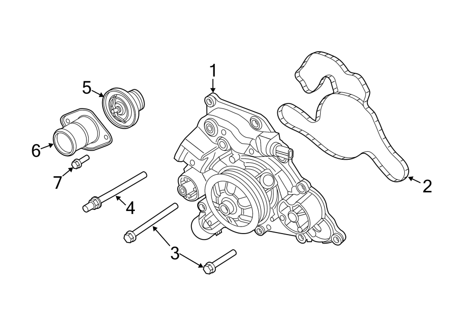 Diagram WATER PUMP. for your 2017 Dodge Challenger 6.2L HEMI V8 A/T RWD SRT Hellcat Coupe 