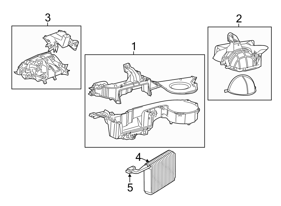 AIR CONDITIONER & HEATER. EVAPORATOR & HEATER COMPONENTS.