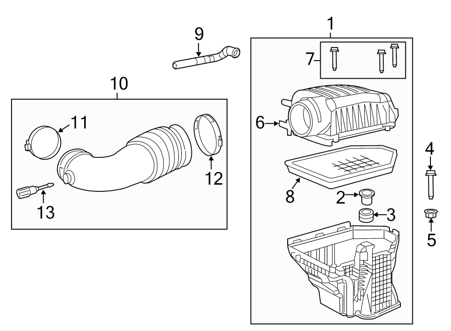 Diagram AIR INTAKE. for your Jeep Grand Cherokee L  