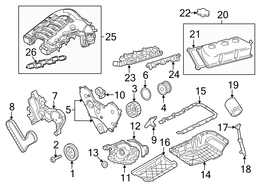 Diagram ENGINE PARTS. for your Dodge Challenger  