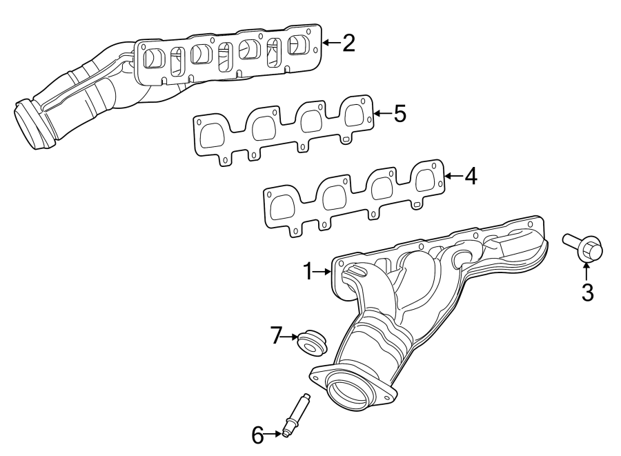 Diagram EXHAUST SYSTEM. MANIFOLD. for your 2003 Jeep Grand Cherokee   