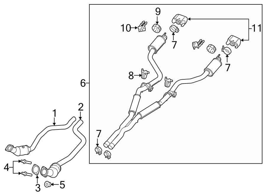 11EXHAUST SYSTEM. EXHAUST COMPONENTS.https://images.simplepart.com/images/parts/motor/fullsize/UP08207.png