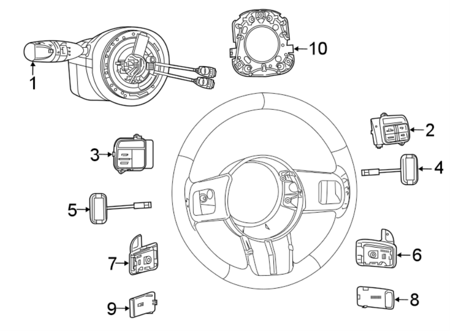 STEERING COLUMN. SHROUD. SWITCHES & LEVERS.