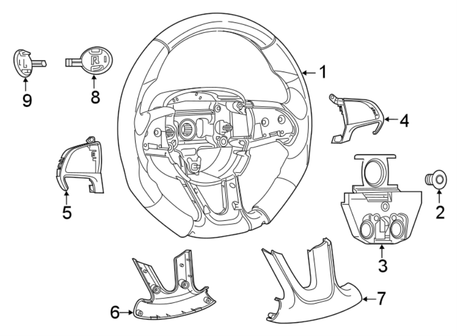 STEERING WHEEL & TRIM.