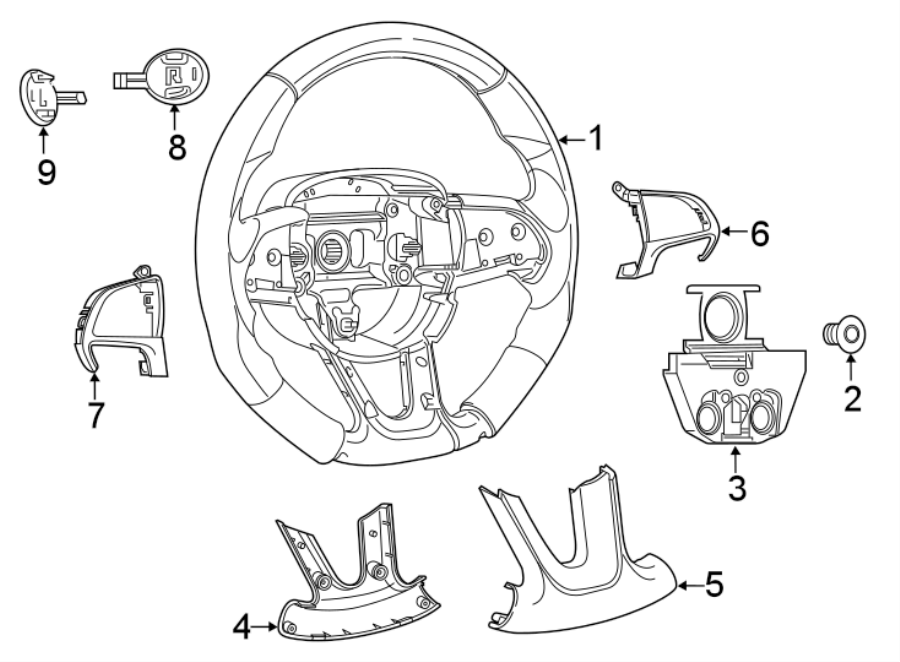 STEERING WHEEL & TRIM.