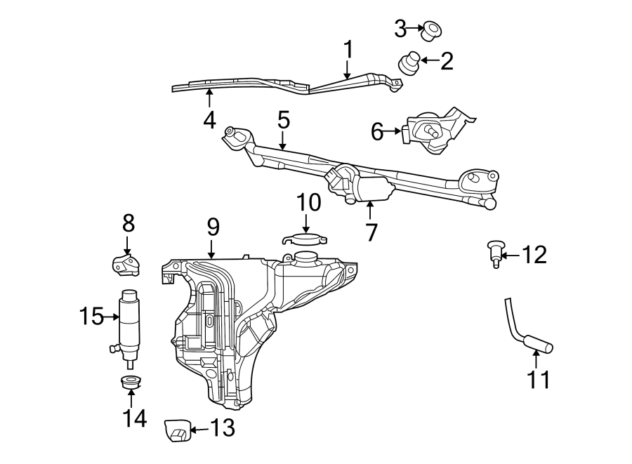 Diagram WINDSHIELD. WIPER & WASHER COMPONENTS. for your 2014 Ram ProMaster 3500   