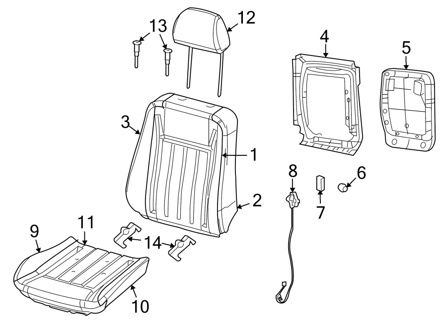 SEATS & TRACKS. FRONT SEAT COMPONENTS.