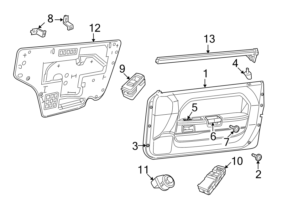 Diagram DOOR. INTERIOR TRIM. for your Dodge Challenger  