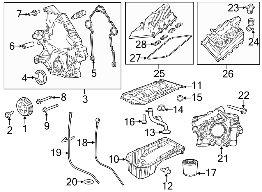 Diagram ENGINE PARTS. for your 2017 Dodge Challenger 6.2L HEMI V8 A/T RWD SRT Hellcat Coupe 