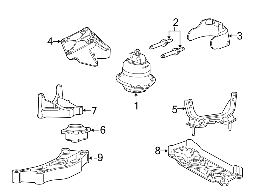 Diagram ENGINE & TRANS MOUNTING. for your Chrysler 300M  