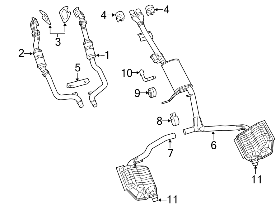 EXHAUST SYSTEM. EXHAUST COMPONENTS.