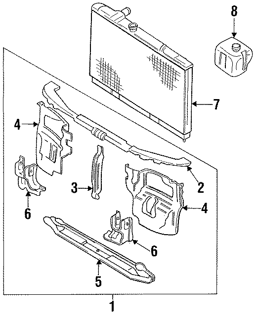 7RADIATOR & COMPONENTS. RADIATOR SUPPORT.https://images.simplepart.com/images/parts/motor/fullsize/UP92540.png