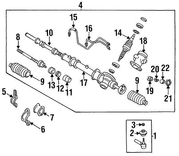 Diagram STEERING GEAR & LINKAGE. for your 2023 Ram 2500 6.7L 6 cylinder DIESEL A/T RWD Lone Star Crew Cab Pickup Fleetside 