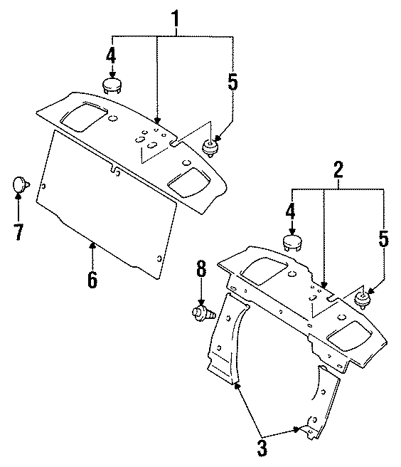 Dodge Colt Package tray trim. Shelf trim, w/o folding - MB976698 ...