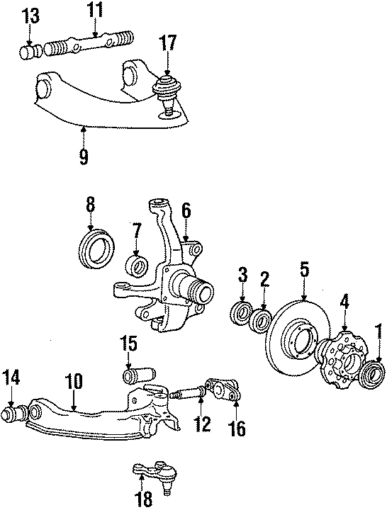 WHEELS & FRONT SUSPENSION. Diagram