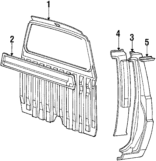 Dodge Power Ram 50 Reinforcement. BACK, BODY, GLASS, REAR - MB115442 ...