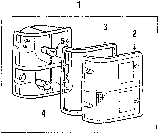 Diagram REAR LAMPS. COMBINATION LAMPS. for your 1989 Dodge Raider 2.6L A/T 4WD Base Sport Utility 