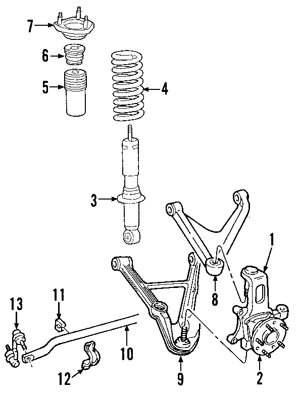 Diagram FRONT SUSPENSION. LOWER CONTROL ARM. STABILIZER BAR. SUSPENSION COMPONENTS. UPPER CONTROL ARM. for your 2007 Saturn Sky   