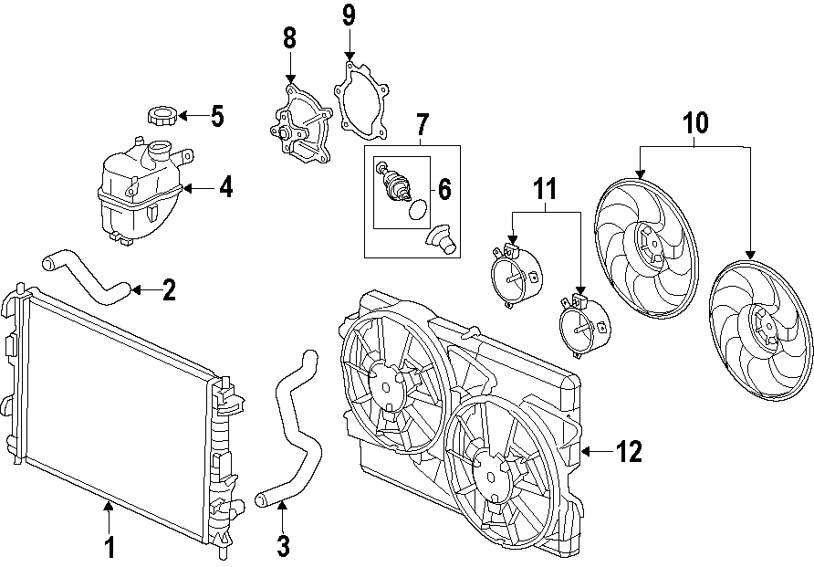 COOLING SYSTEM. COOLING FAN. RADIATOR. WATER PUMP. Diagram