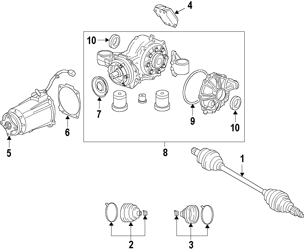 Diagram REAR AXLE. AXLE SHAFTS & JOINTS. DIFFERENTIAL. DRIVE AXLES. PROPELLER SHAFT. for your 1997 Oldsmobile Achieva   