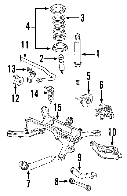 Diagram REAR SUSPENSION. for your 2002 GMC Sierra 2500 HD 6.0L Vortec V8 BI-FUEL A/T RWD Base Standard Cab Pickup Fleetside 