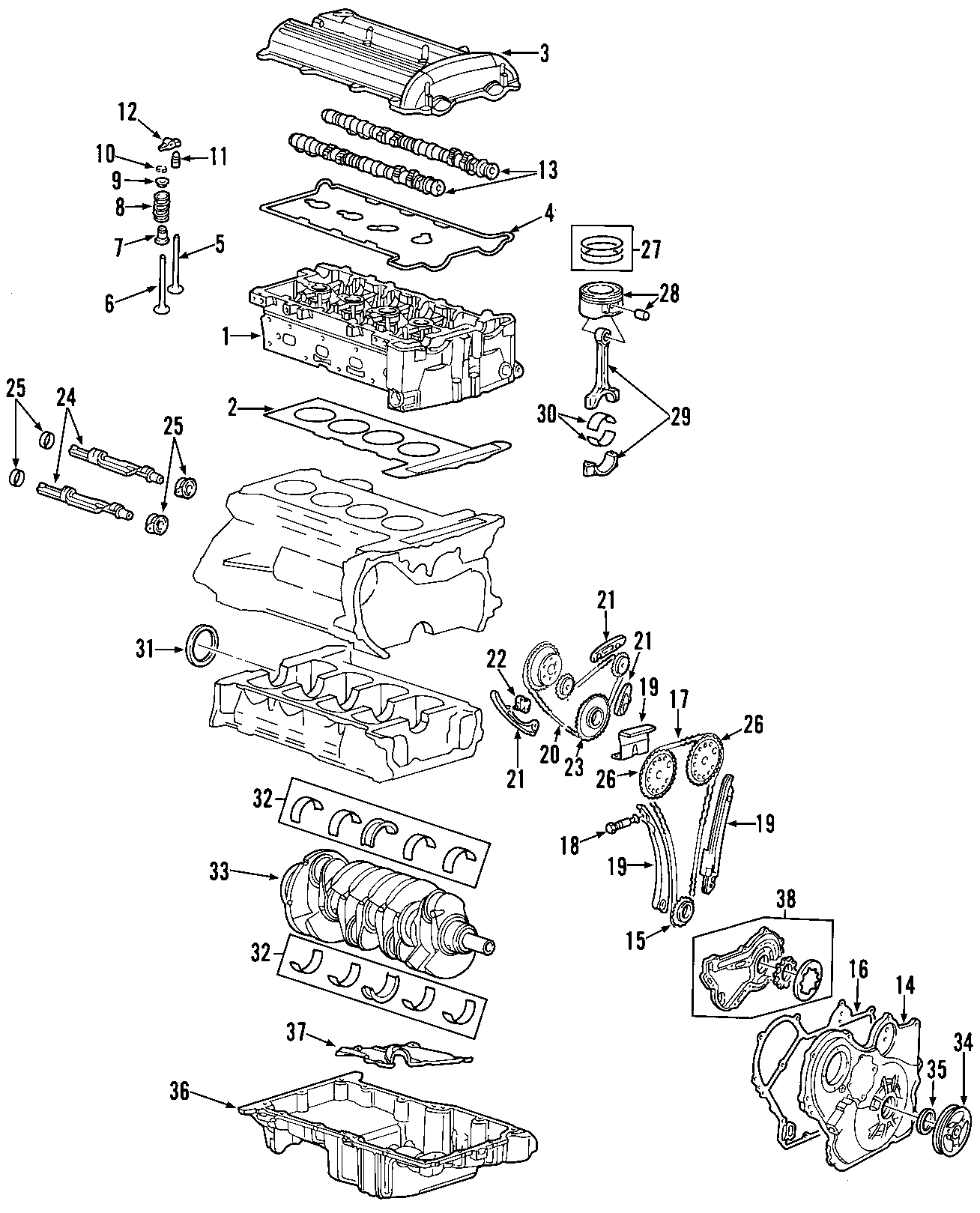 Diagram CAMSHAFT & TIMING. CRANKSHAFT & BEARINGS. CYLINDER HEAD & VALVES. LUBRICATION. MOUNTS. PISTONS. RINGS & BEARINGS. for your 2013 Chevrolet Express 3500 Base Standard Cargo Van 6.0L Vortec V8 CNG A/T 