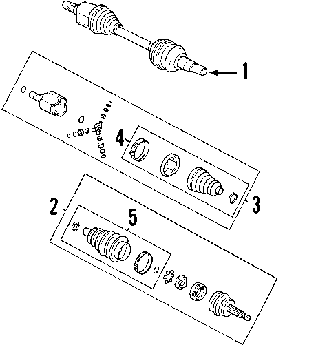 Diagram DRIVE AXLES. AXLE SHAFTS & JOINTS. for your 2004 GMC Sierra 2500 HD 8.1L Vortec V8 M/T 4WD SLE Standard Cab Pickup Fleetside 