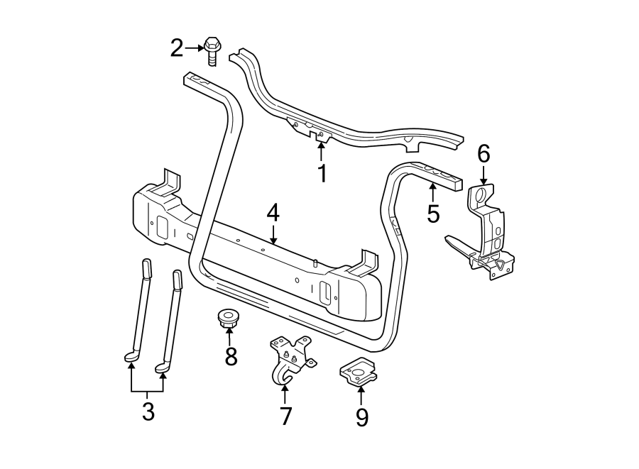 Diagram RADIATOR SUPPORT. for your Chrysler 200  